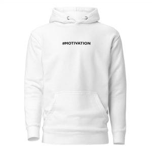 motivation white hoodie